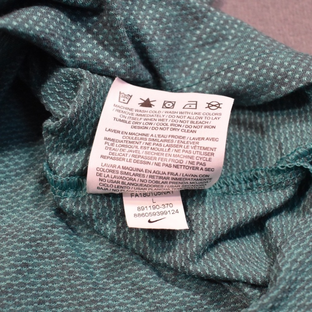 Nike Dri-FIT Raglan Golf Polo with DRY Tech Large Green Blue 91189-370 - Picture 6 of 8